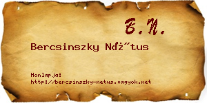Bercsinszky Nétus névjegykártya